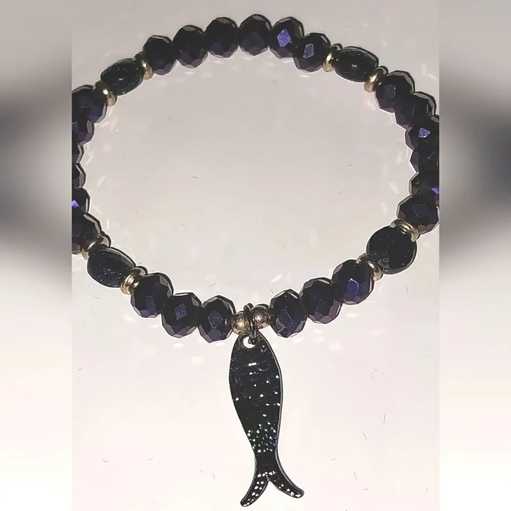 Girls Makersland purple fish Charm Bracelet